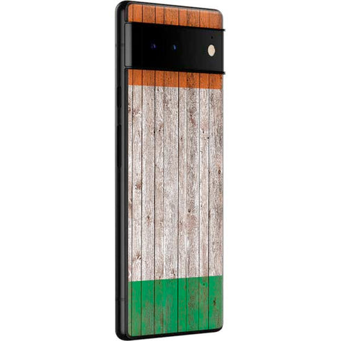 Ireland Flag Dark Wood Google Pixel 6 Skin